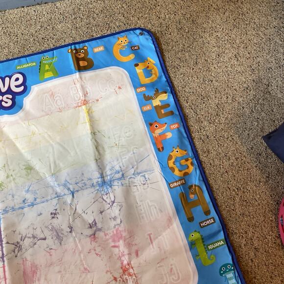 Cognitive Letters Large Mat 32x38”Kids Aqua Drawing Coloring Education Mats - Picture 3 of 9